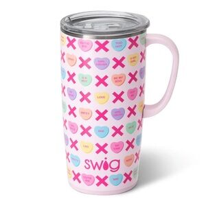 Swig Pink Heart Mug with Lid